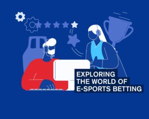 'A Guide to Esports Betting Title' on blue background.