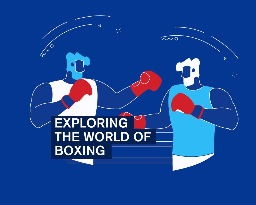 'Exploring the World of Boxing' title on blue background.